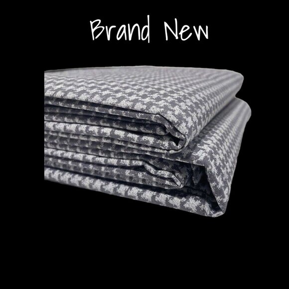 Piu Belle King Houndstooth Check Shams Grey White Made in Portugal Set of 2 New - Picture 1 of 2